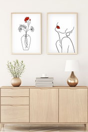 Wallity Set de 2 Pinturas Decorativas en MDF con Marco 50 x 70 cm